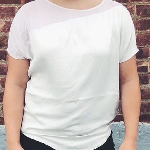 Helmut Lang Sheer Silk Panel Blouse